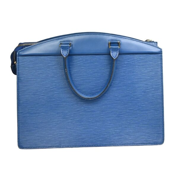 LOUIS VUITTON LV Logo Riviera Hand Bag Epi Leather Blue France